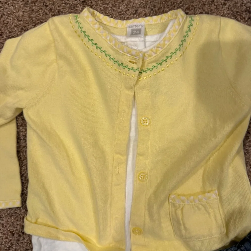 Vintage Y2K Carter’s Spring Floral Denim Set 24M